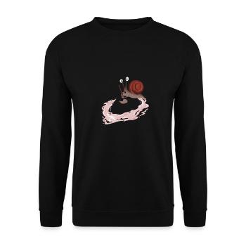 Dumme Schnecke Geschenk - Unisex Pullover - Schwarz - Vorne - Alina (178cm) & Michal (187cm)