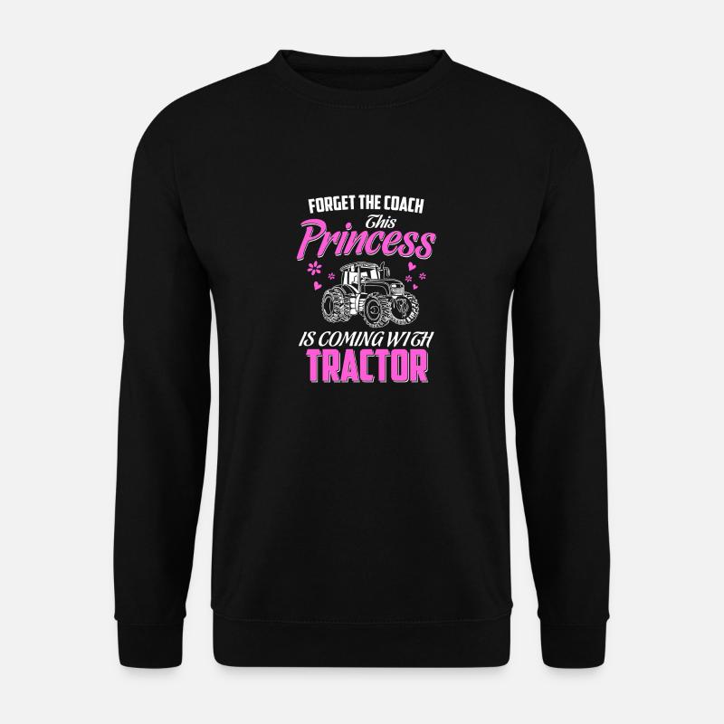 Farmer princess with tractor gift - Unisex Pullover - Schwarz