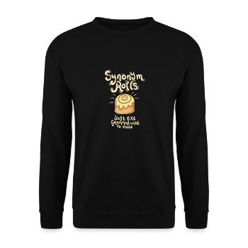 Synonym Rolls Wortspiel Geschenk Englisch Lehrer - Unisex Pullover - Schwarz - Vorne - Alina (178cm) & Michal (187cm)