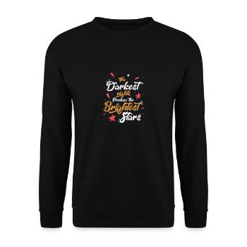 Hellste Sterne Geschenk - Unisex Pullover - Schwarz - Vorne - Alina (178cm) & Michal (187cm)