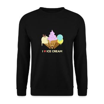 J'aime le T-shirt de crème glacée - Sweat-shirt Unisexe - noir - Devant - Alina (178cm) & Michal (187cm)