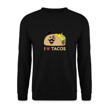 Ich liebe Tacos T-shirt - Unisex Pullover - Schwarz - Vorne - Alina (178cm) & Michal (187cm)
