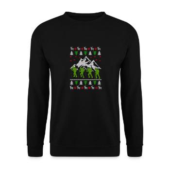 montagne randonnée laid cavalier cadeau de Noël - Sweat-shirt Unisexe - noir - Devant - Alina (178cm) & Michal (187cm)