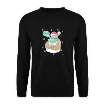 Santa Tattoo - Unisex Pullover - Schwarz - Vorne - Alina (178cm) & Michal (187cm)