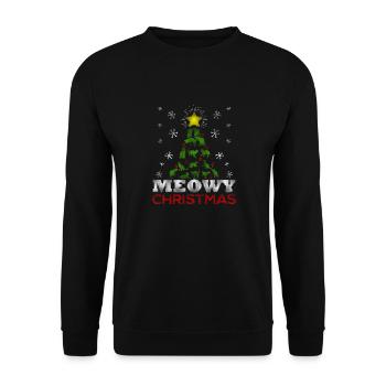 Meowy d'arbre de Noël T-shirt vilain - Sweat-shirt Unisexe - noir - Devant - Alina (178cm) & Michal (187cm)