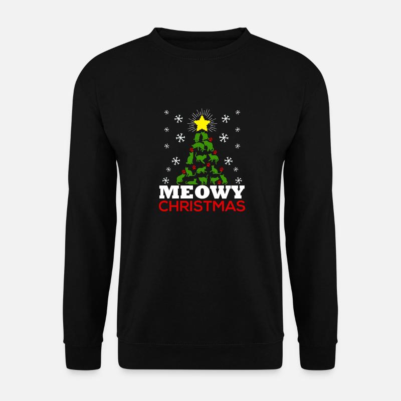 Meowy Christmas Tree - Unisex Pullover - Schwarz