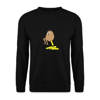 pomme de terre poof frites frites frites drole noel nouveau haha - Sweat-shirt Unisexe - noir - Devant - Alina (178cm) & Michal (187cm)