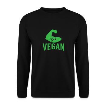 YES VEGAN vegetarian we can now new xmas rev - Unisex Sweatshirt - black - Front - Alina (178cm) & Michal (187cm)