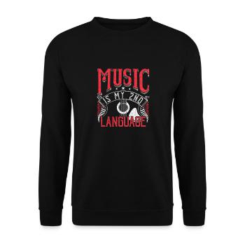 Music is My 2nd Language - Unisex Sweatshirt - black - Front - Alina (178cm) & Michal (187cm)