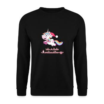 Unicorn Christmas - Unisex Sweatshirt - black - Front - Alina (178cm) & Michal (187cm)