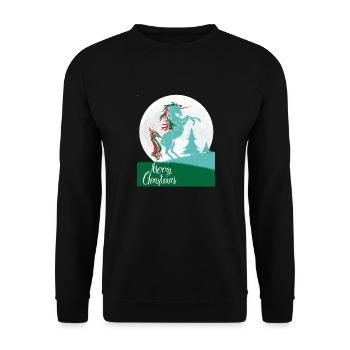 cadeau shirt licorne Joyeux Noël - Sweat-shirt Unisexe - noir - Devant - Alina (178cm) & Michal (187cm)
