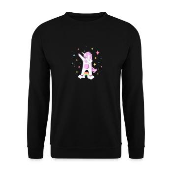 Tupfen-Unicorn-niedlicher Tupfen-Tanz Hiphop-Tanzen-Geschenk - Unisex Pullover - Schwarz - Vorne - Alina (178cm) & Michal (187cm)