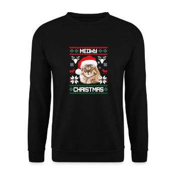 Meowy Noël Maine Coon Cat Joyeux Noël - Sweat-shirt Unisexe - noir - Devant - Alina (178cm) & Michal (187cm)