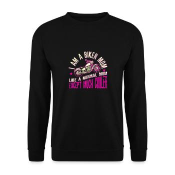 Ich bin ein Radfahrer Mom T-Shirt -Motorcyle Reiten - Unisex Pullover - Schwarz - Vorne - Alina (178cm) & Michal (187cm)