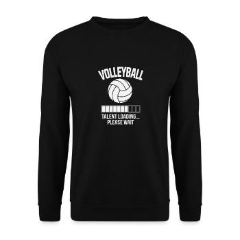 Volley-ball loading Talent S'il vous plaît Attendez-cadeau - Sweat-shirt Unisexe - noir - Devant - Alina (178cm) & Michal (187cm)