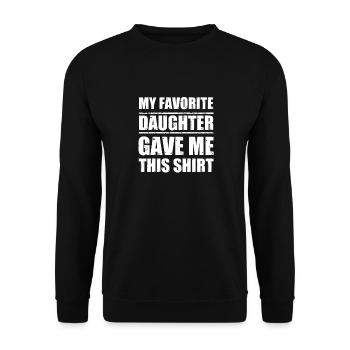 Christmas Gift For Father From Daughter To Dad - Unisex Pullover - Schwarz - Vorne - Alina (178cm) & Michal (187cm)
