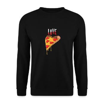 Pizza Liebe - Unisex Pullover - Schwarz - Vorne - Alina (178cm) & Michal (187cm)