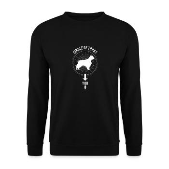 Welsh Springer Spaniel Hund Geschenk T-Shirt - Unisex Pullover - Schwarz - Vorne - Alina (178cm) & Michal (187cm)