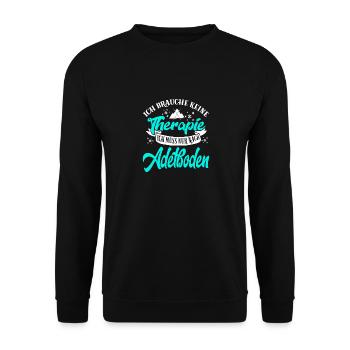 Therapie Adelboden Skifahren Skifahrer Skiresort G - Unisex Pullover - Schwarz - Vorne - Alina (178cm) & Michal (187cm)