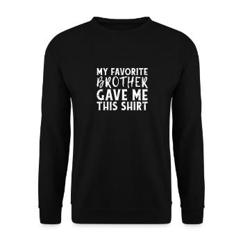 MON COUP DE COEUR FRÈRE M'A CE SHIRT - Sweat-shirt Unisexe - noir - Devant - Alina (178cm) & Michal (187cm)
