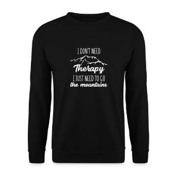 Mountains - Therapy - Nature - Climbing - Hiking - Unisex Sweatshirt - black - Front - Alina (178cm) & Michal (187cm)