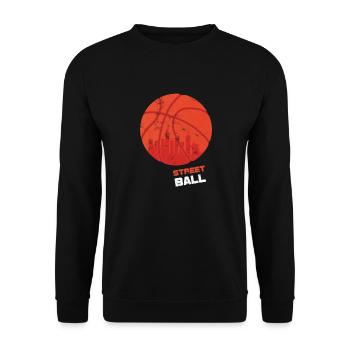 Basketball Shirt - Geschenk - Unisex Pullover - Schwarz - Vorne - Alina (178cm) & Michal (187cm)