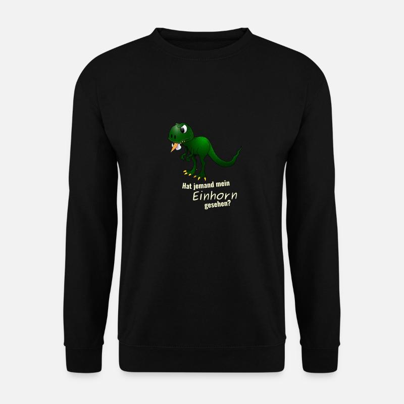 Dino T-Rex frisst ein Einhorn lustiges Geschenk - Unisex Pullover - Schwarz