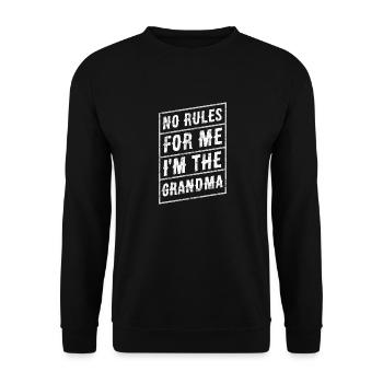 Keine Regeln für mich: Ich bin die Oma - Unisex Pullover - Schwarz - Vorne - Alina (178cm) & Michal (187cm)