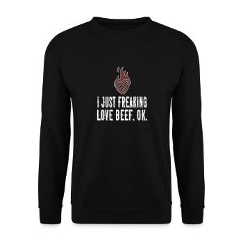 BBQ amant de boeuf grillé T-shirt - Sweat-shirt Unisexe - noir - Devant - Alina (178cm) & Michal (187cm)