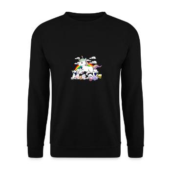 oeufs de Pâques Unicorn - Sweat-shirt Unisexe - noir - Devant - Alina (178cm) & Michal (187cm)