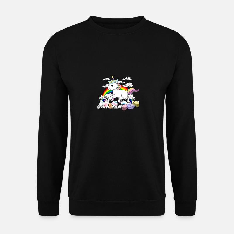 Einhorn Osterhase Ostereier - Unisex Pullover - Schwarz