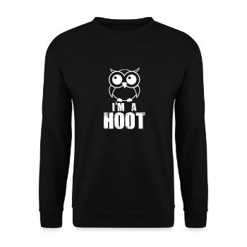 Je suis un Hoot! Prédateur d'oiseaux nocturnes drôle hibou mignon - Sweat-shirt Unisexe - noir - Devant - Alina (178cm) & Michal (187cm)