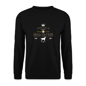 Irischer Roter Setter Shirt - Unisex Pullover - Schwarz - Vorne - Alina (178cm) & Michal (187cm)