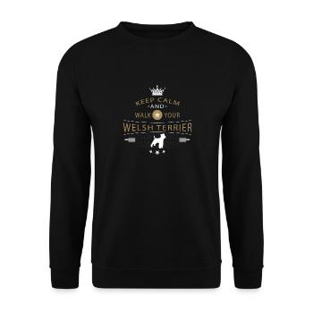 Welsh Terrier Shirt - Unisex Sweatshirt - black - Front - Alina (178cm) & Michal (187cm)