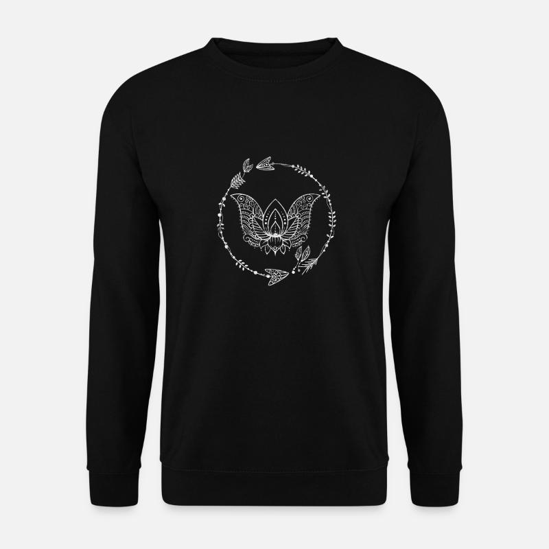 Lotusblüte Lotusblume Geschenk Spiritualität Pfeil - Unisex Pullover - Schwarz