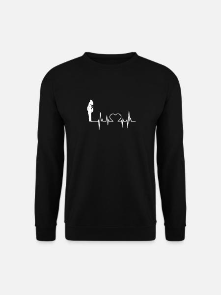 Tenorhorn Fun Shirt Geschenke heart beat Liebe - Unisex Pullover - Schwarz
