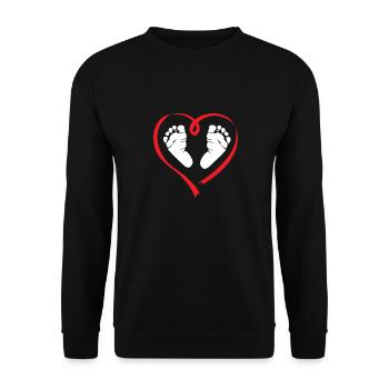 Cadeau Femme enceinte Grossesse Enceinte - Sweat-shirt Unisexe - noir - Devant - Alina (178cm) & Michal (187cm)