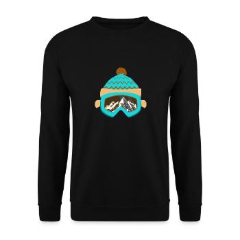Geschenk Snowboard Skibrille Berg Skifahrer Mütze - Unisex Pullover - Schwarz - Vorne - Alina (178cm) & Michal (187cm)