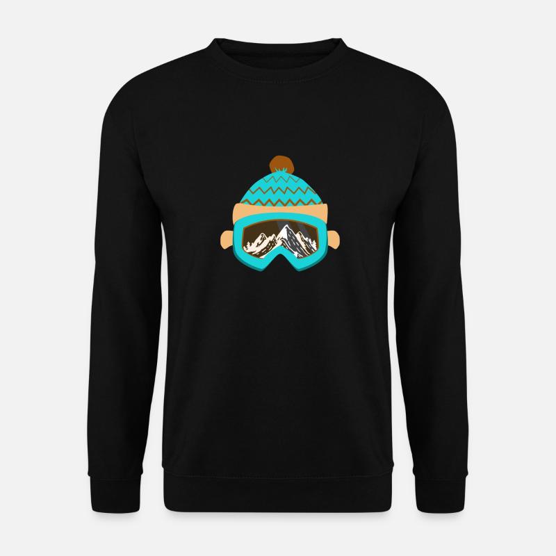 Geschenk Snowboard Skibrille Berg Skifahrer Mütze - Unisex Pullover - Schwarz