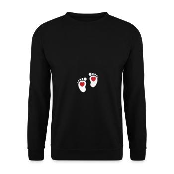 Cadeau Femme enceinte Grossesse Enceinte - Sweat-shirt Unisexe - noir - Devant - Alina (178cm) & Michal (187cm)