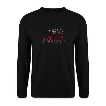 I love yoga gift namaste shanti heart yoga - Unisex Sweatshirt - black - Front - Alina (178cm) & Michal (187cm)