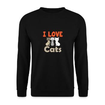 I Love Cats Katzenliebhaber Katzen Perserkatze - Unisex Sweatshirt - black - Front - Alina (178cm) & Michal (187cm)