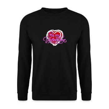 Shop Be My Valentine Red Heart Gift Design - Unisex Sweatshirt - black - Front - Alina (178cm) & Michal (187cm)