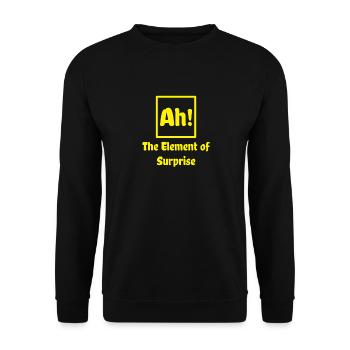Funny - Ah - Erstaunt - Element - Lustig - Cool - Unisex Pullover - Schwarz - Vorne - Alina (178cm) & Michal (187cm)