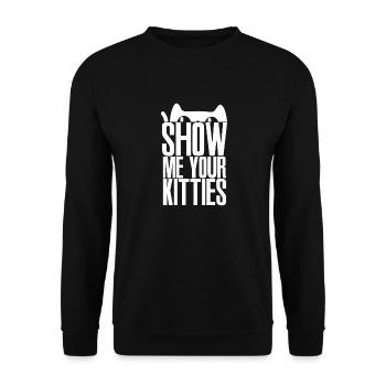 Show me your kitten cats gift - Unisex Sweatshirt - black - Front - Alina (178cm) & Michal (187cm)