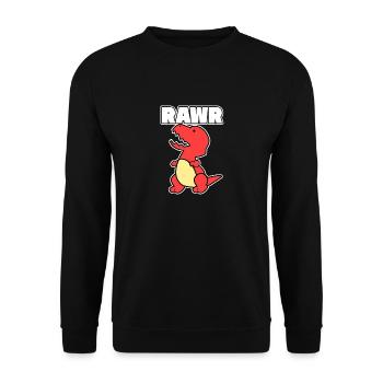 Dinosaur Dino Rawr gift vintage animal red - Unisex Sweatshirt - black - Front - Alina (178cm) & Michal (187cm)