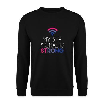 Bi-Fi - Bisexual - Gay Pride - Bi - Geschenk - Unisex Pullover - Schwarz - Vorne - Alina (178cm) & Michal (187cm)