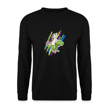 Licorne, dinosaure, licorne, équitation, dino, cadeau - Sweat-shirt Unisexe - noir - Devant - Alina (178cm) & Michal (187cm)