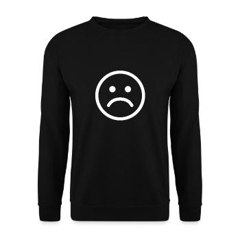 Sad unhappy sad smiley - Unisex Sweatshirt - black - Front - Alina (178cm) & Michal (187cm)