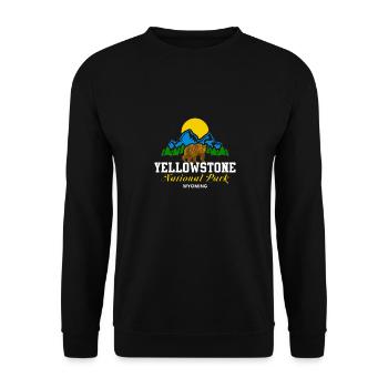 Yellowstone National Park Wyoming Bear Nature Sun - Unisex Sweatshirt - black - Front - Alina (178cm) & Michal (187cm)